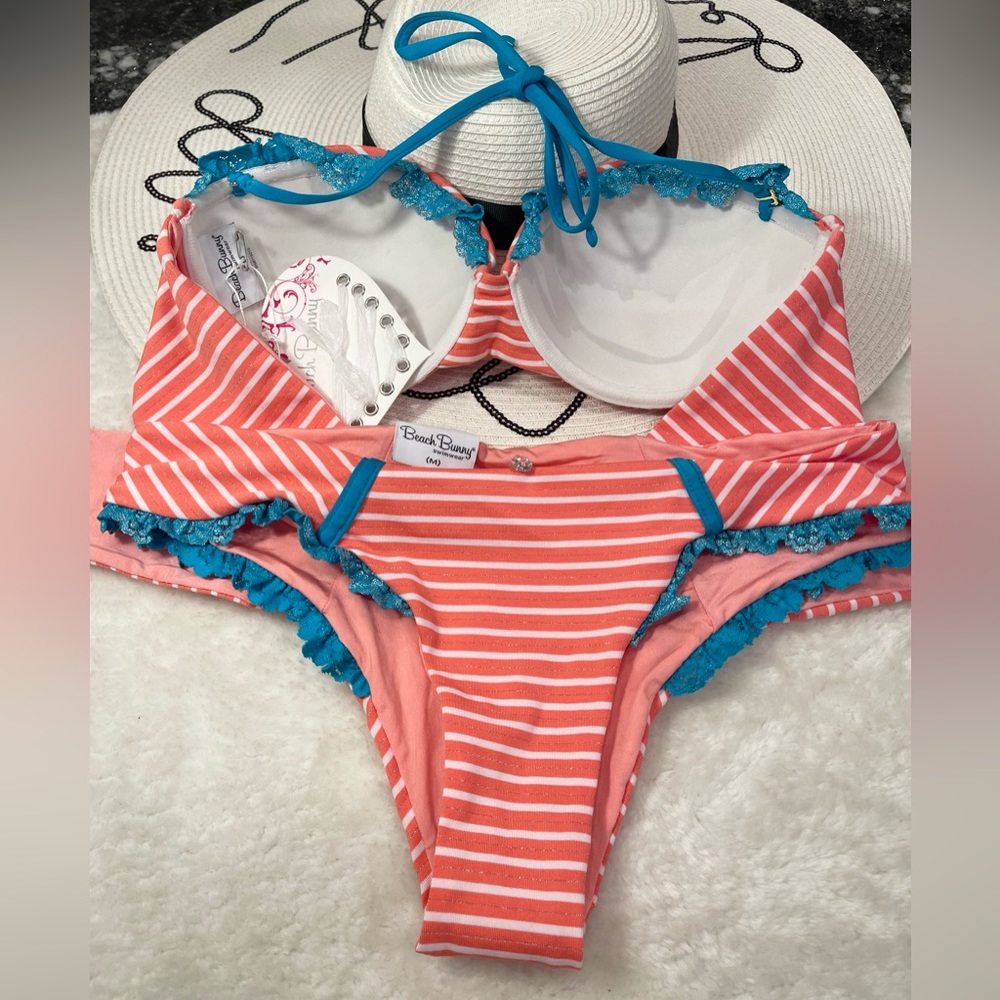 SOLD xxx NWT RARE beach bunny bikini XL/M set - Picture 7 of 15